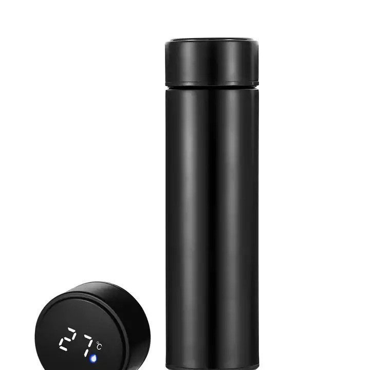 Stainless steel insulated tea bottle with LED temperature lid, photo 3