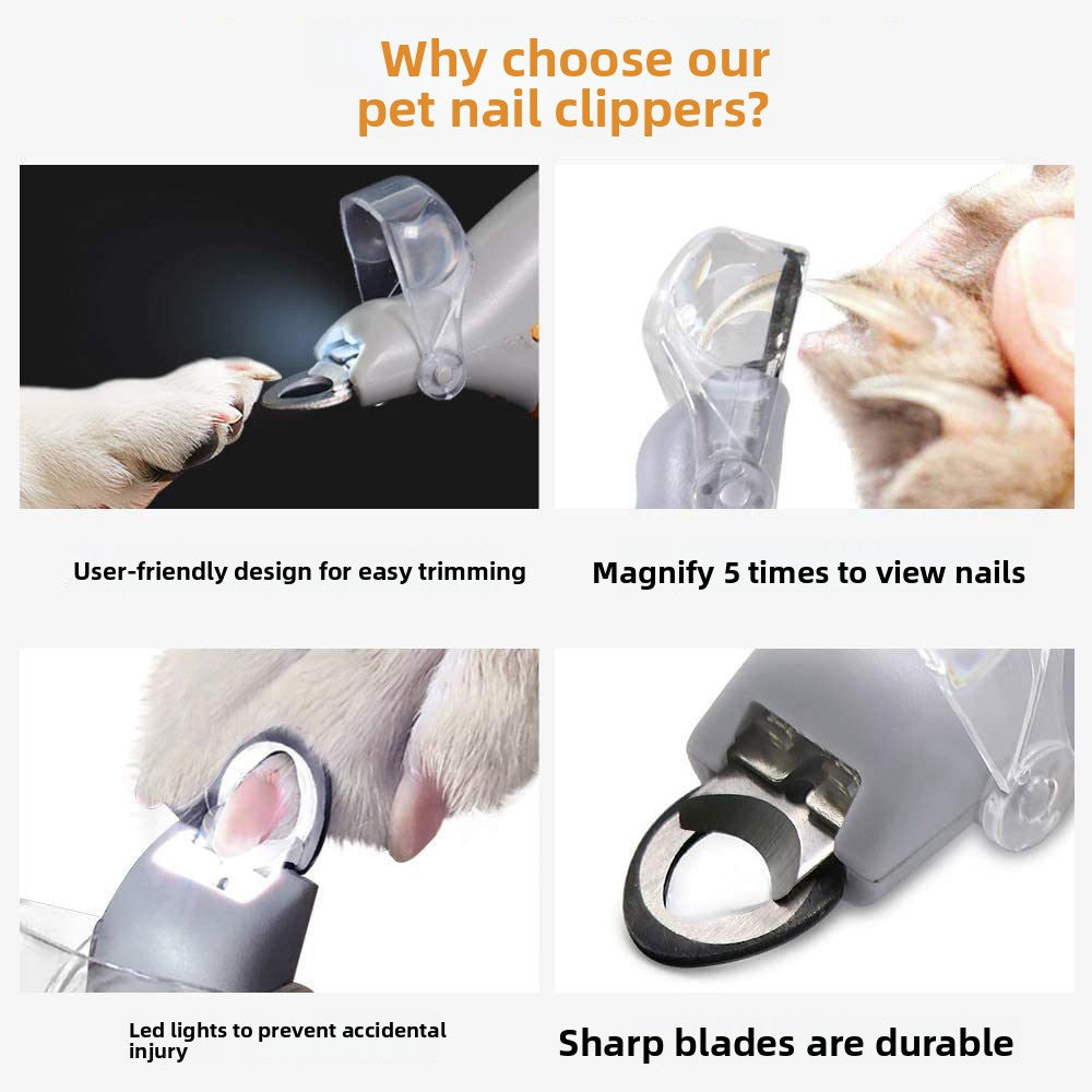 LED Pet Nail Clippers for Cats and Dogs