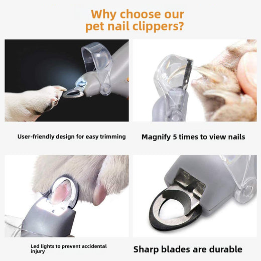 LED Pet Nail Clippers for Cats and Dogs