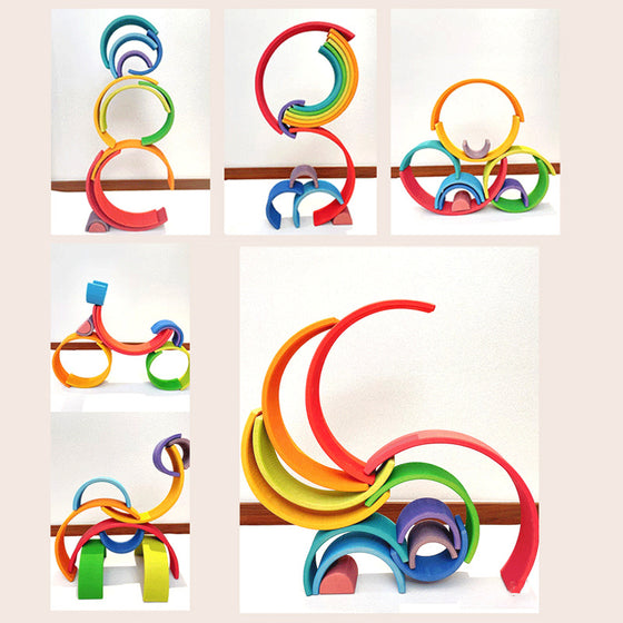 Creative Rainbow Wooden Building Blocks product image 2