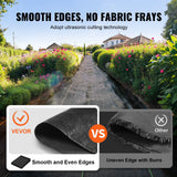 Weed barrier fabric anchored with landscape staples