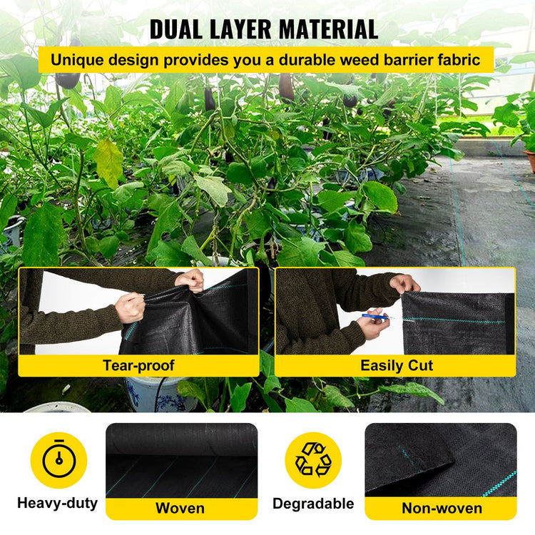 4FT x 300FT weed barrier fabric edge detail