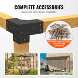 4x4 corner bracket bolted to dimensional lumber
