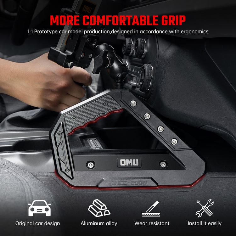 Bronco grab handle phone holder, mounting hardware detail
