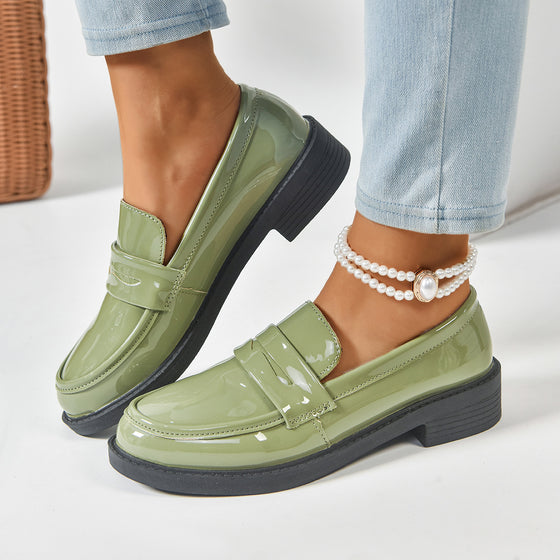 Japanese Retro Square Toe Platform Height Increasing British Style Women Shoes