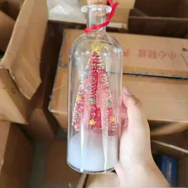 Glass bottle with miniature Christmas tree, photo 1