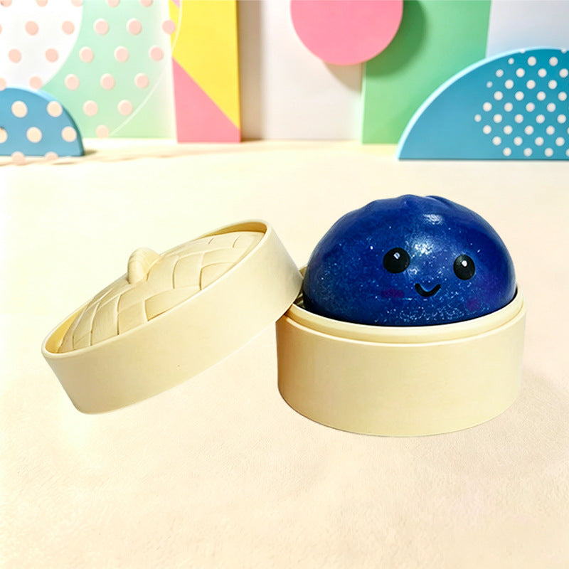 5CM Slow Rebound Squeeze Toy, Realistic Stress Relief Bun with Glitter, Squishy Fidget Toy