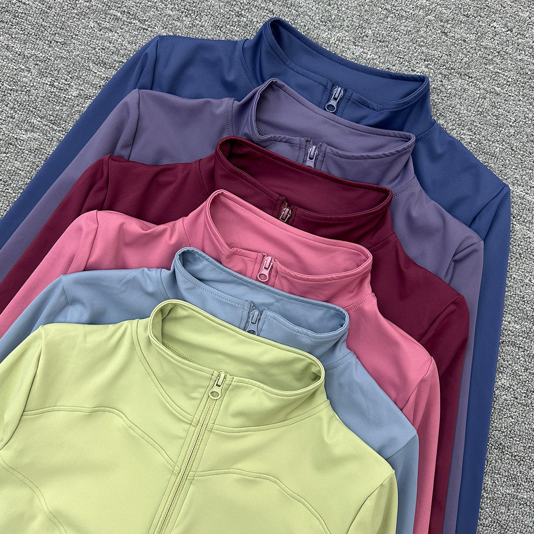 Womens Stand Collar Sports Jacket with Thumb Holes
