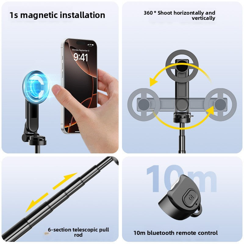Mini Magnetic Bluetooth Selfie Stick with Tripod