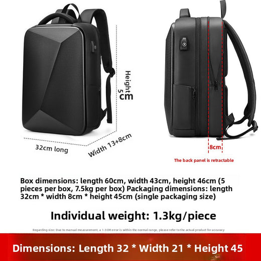 Expandable Hard Shell Laptop Backpack