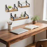 3 Piece Rustic Wood Floating Shelves
