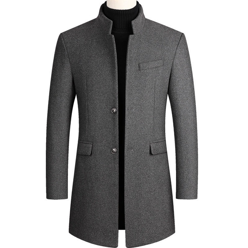 Men's Thickened Stand Collar Overcoat