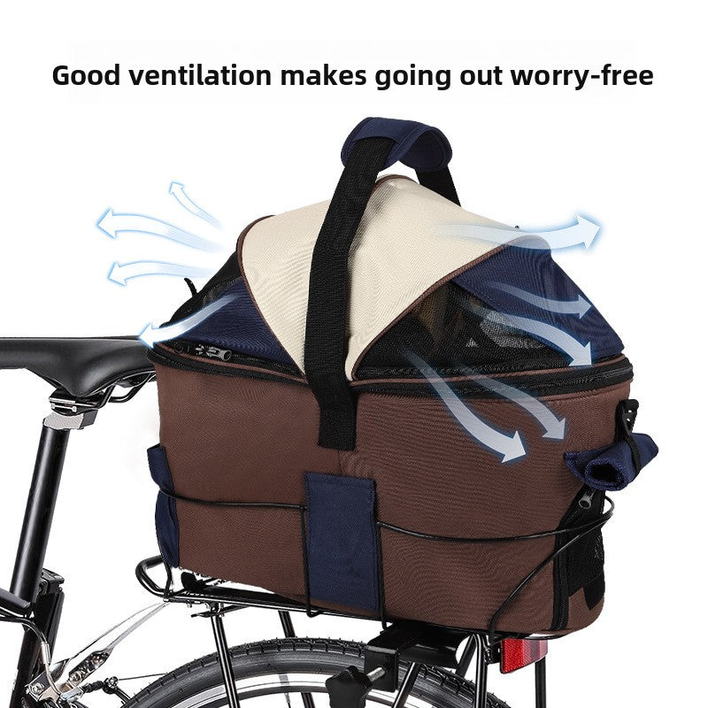 Foldable Canvas Pet Carrier Bag for Bicycle Rear Seat