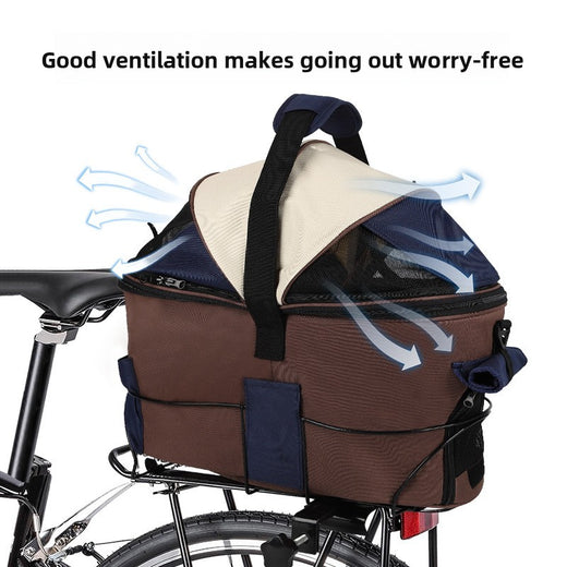 Foldable Canvas Pet Carrier Bag for Bicycle Rear Seat