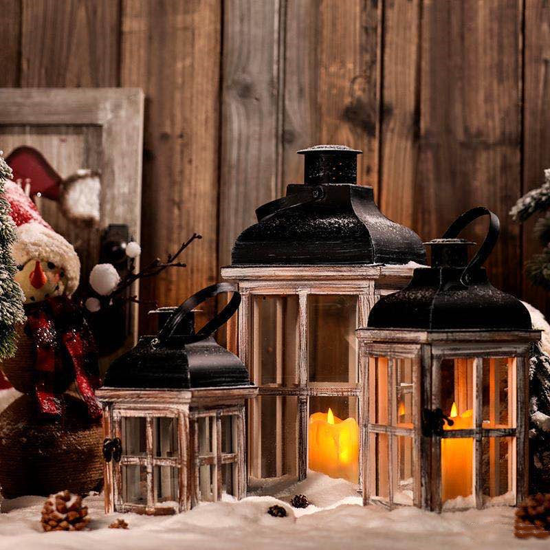 Vintage Portable Iron Candle Lantern