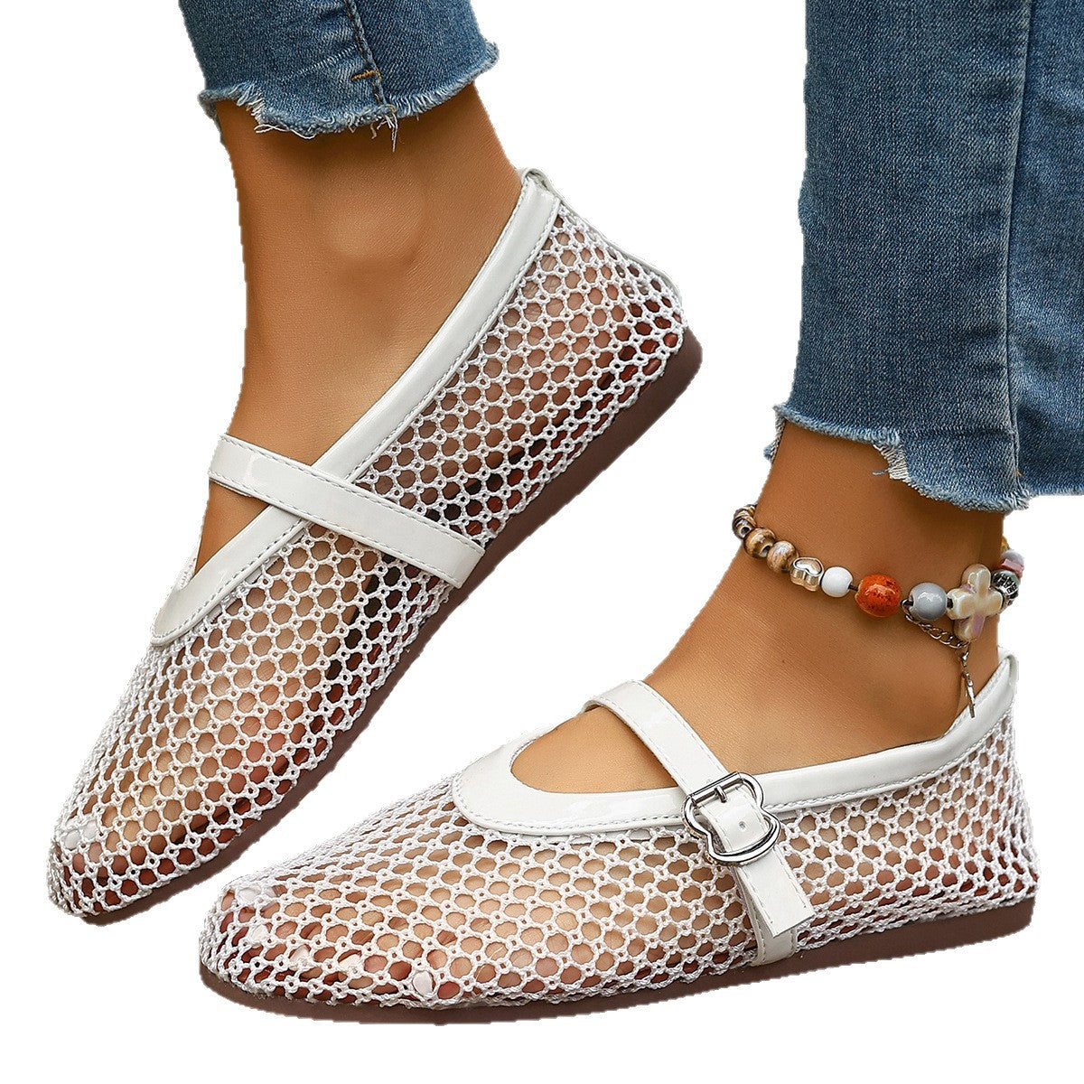 Womens Breathable Mesh Flat Shoes
