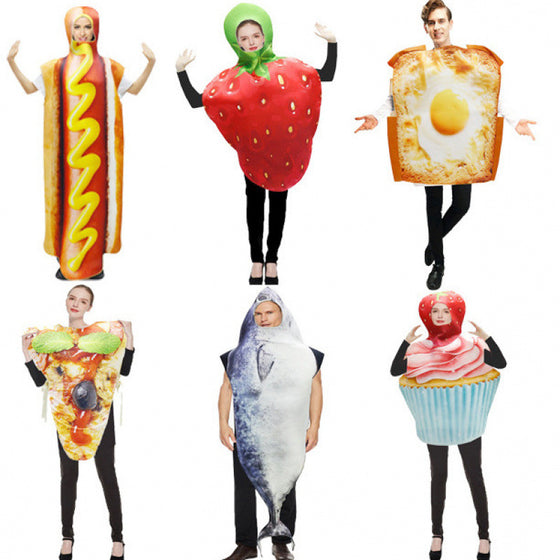 Adult Unisex Funny Food Shape Sponge Costume for Party Stage Performance Cosplay