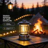 Retro Camping Lantern with Dimmable LED Light