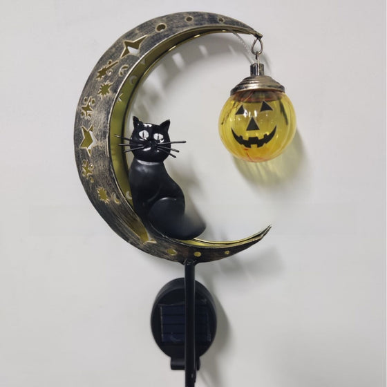 Halloween Black Cat Pumpkin Ground Lamp Decor product image 4