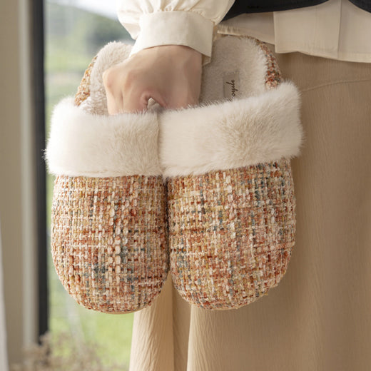 Women's Plush Cotton Slippers Soft-Soled Indoor Shoes