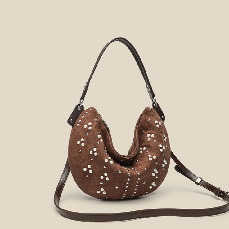 Deerskin Crescent underarm one-shoulder tote bag