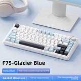 Three-mode mechanical keyboard gasket structure full key hot plug Blue