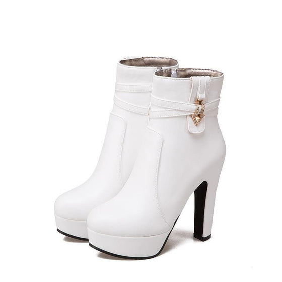 Women's platform block heel ankle boots, photo 3