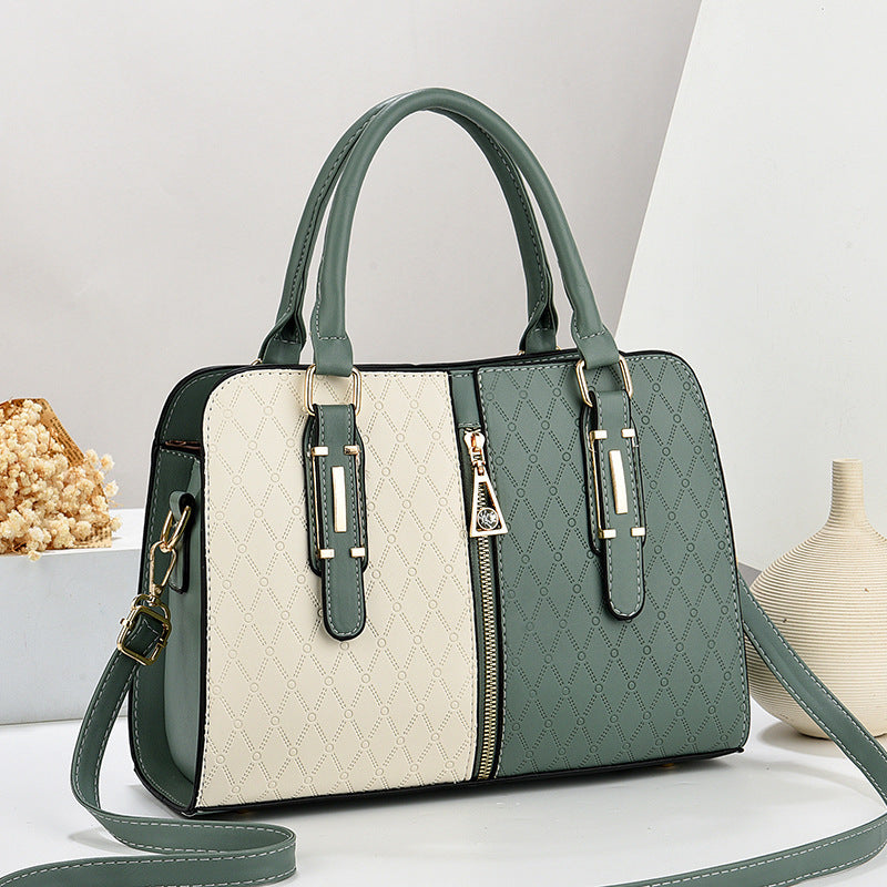 Color-Blocking Women Handbag Large Tote