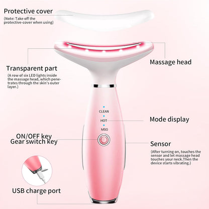 Facial massager being held showing ergonomic grip