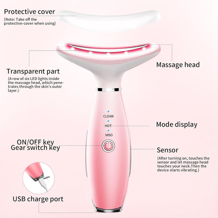 Facial massager being held showing ergonomic grip