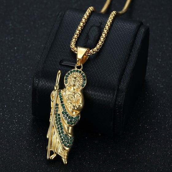 Stainless Steel Gold Plated Saint Jude Pendant Necklace Accessories product image 2