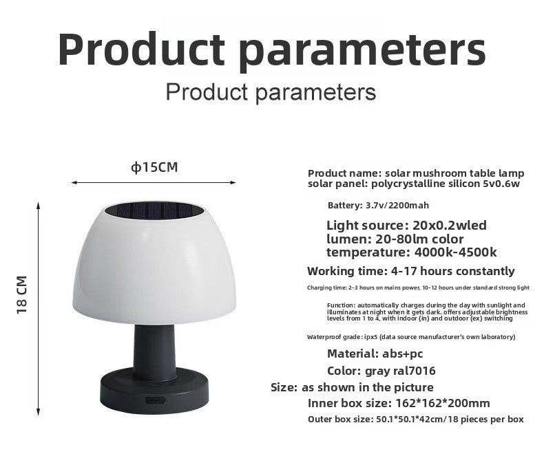Solar Rechargeable Table Lamp