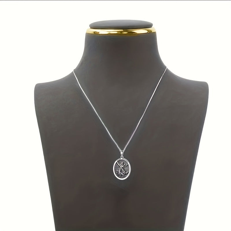 Men's Elliptical Angel Wings Necklace