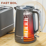 Grey electric kettle 1.7L capacity