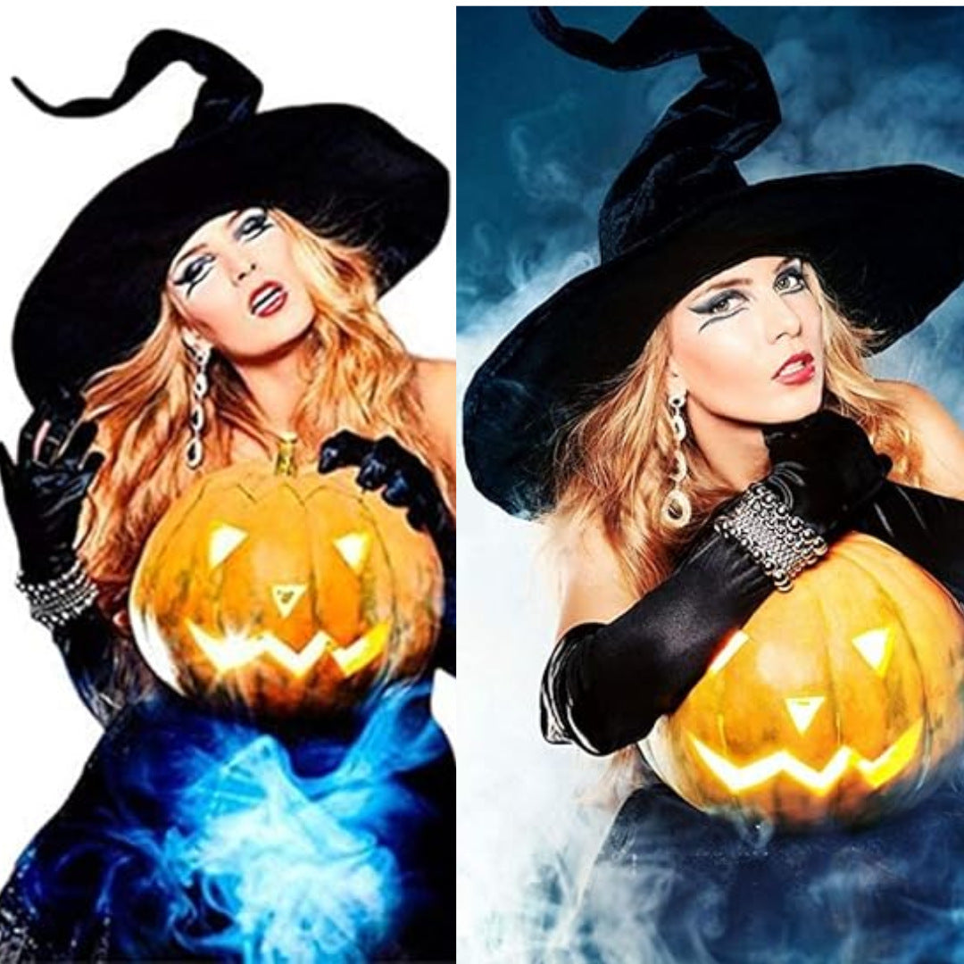 Velvet Witch Hat with Decorations for Halloween Party Costume Accessory
