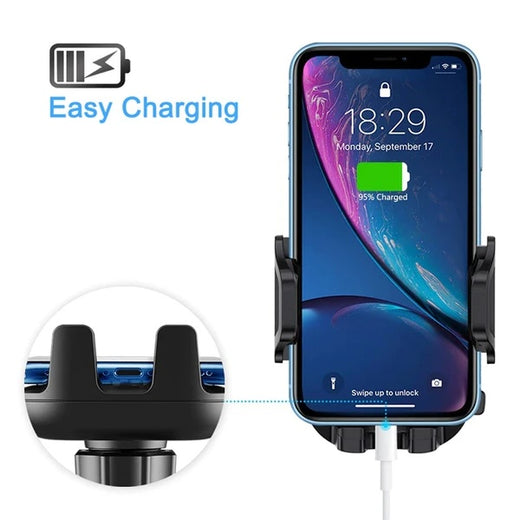 Universal windshield phone holder fitting a smartphone