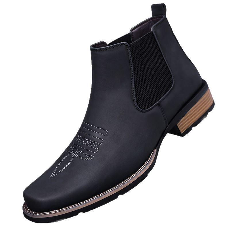 Men's Chelsea Style Faux Leather Mid-Calf Casual Boots