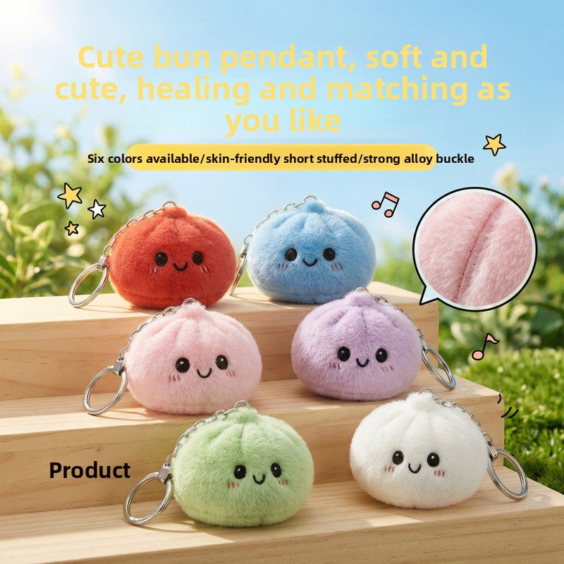 Cute Xiaolongbao Plush Stress Relief Squishy Keychain