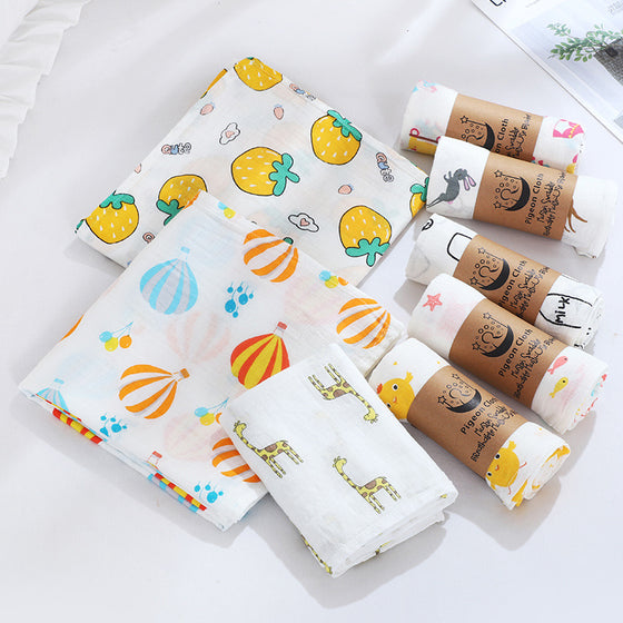 Checkered cotton gauze bath towel product image 1