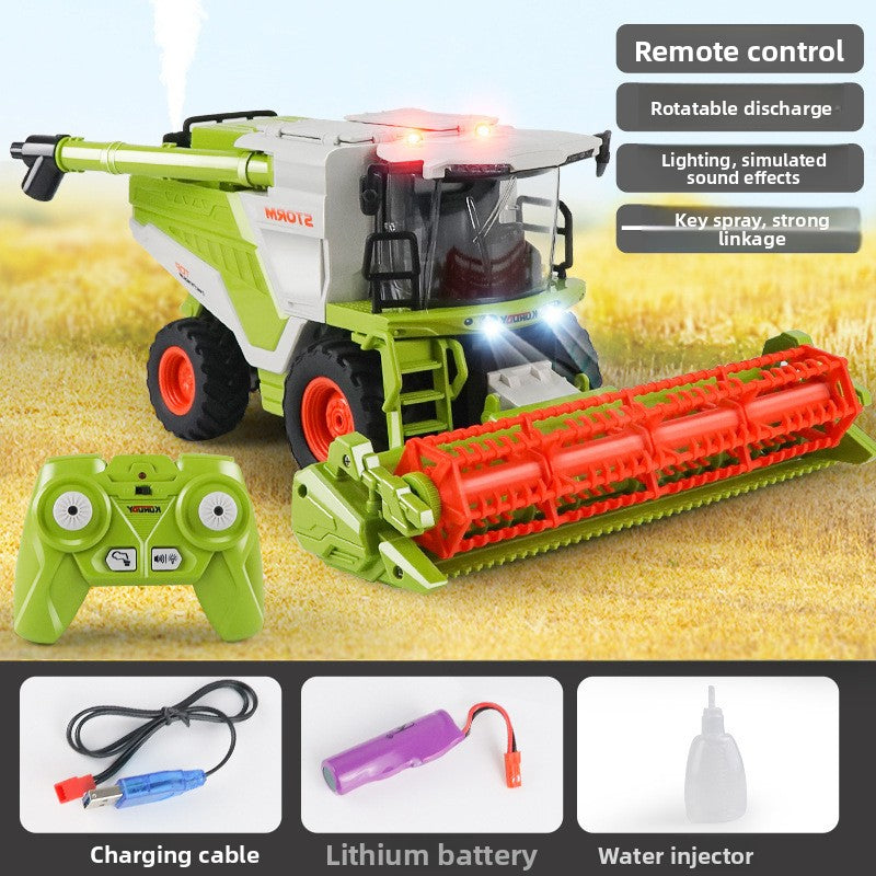 Children's Combine Harvester Model Inertia Toy Tractor for Boys Aged 3