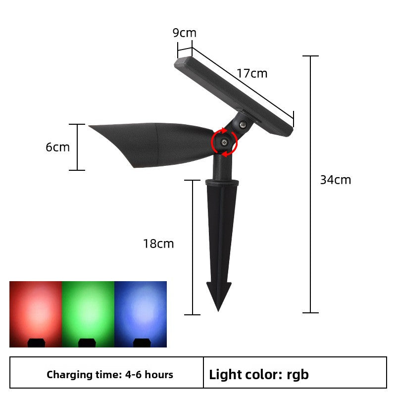 Solar powered outdoor garden spotlight with waterproof design
