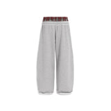 Retro Plaid Embroidered Casual Pants