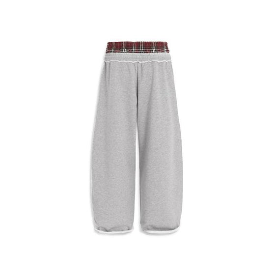 Wide-leg plaid waistband casual pants, photo 3