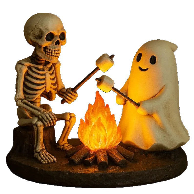 Skeleton and Ghost Bonfire Night Lamp