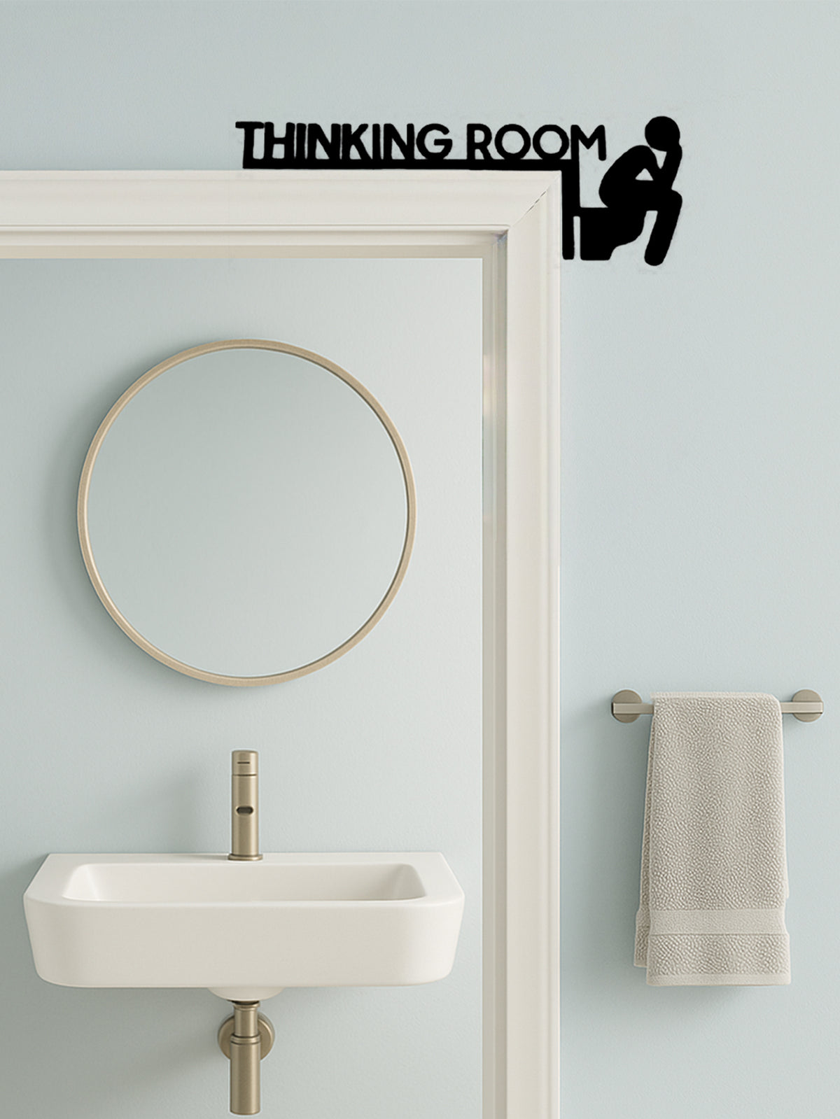 Modern Metal Toilet Door Sign Decor