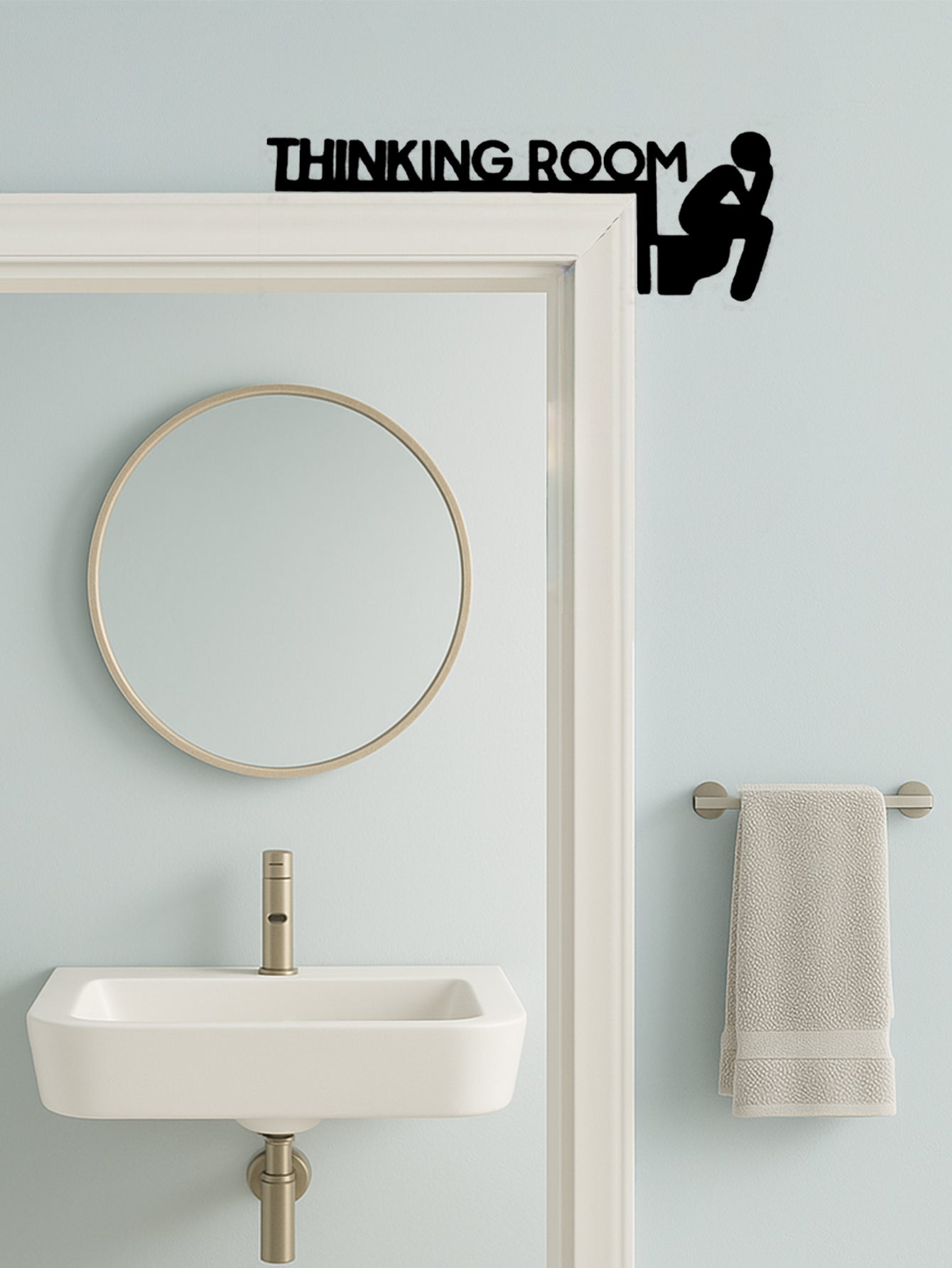 Metal toilet door sign screw-mount option