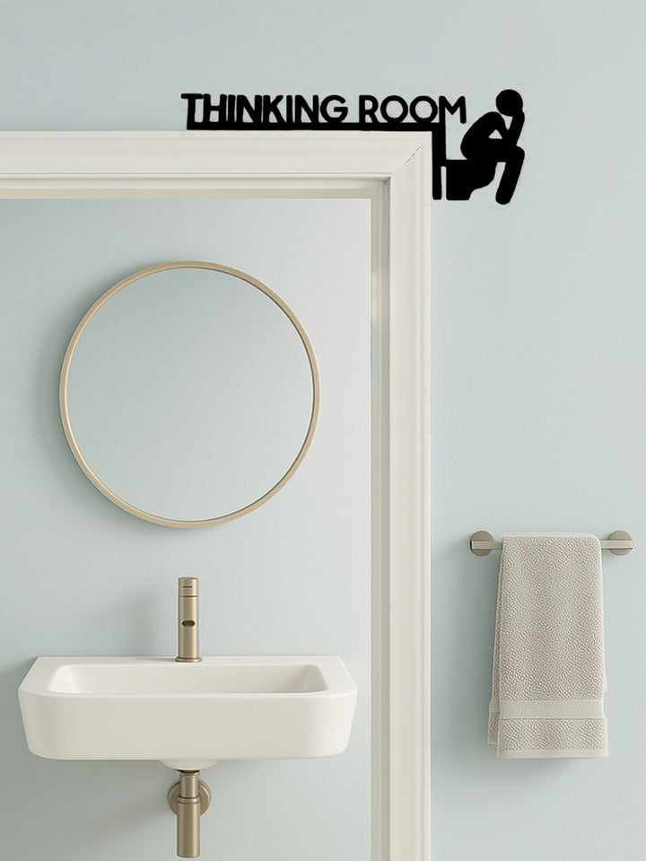 Metal toilet door sign screw-mount option