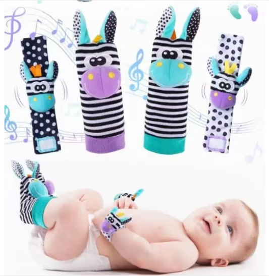 Cartoon design on baby rattle strap