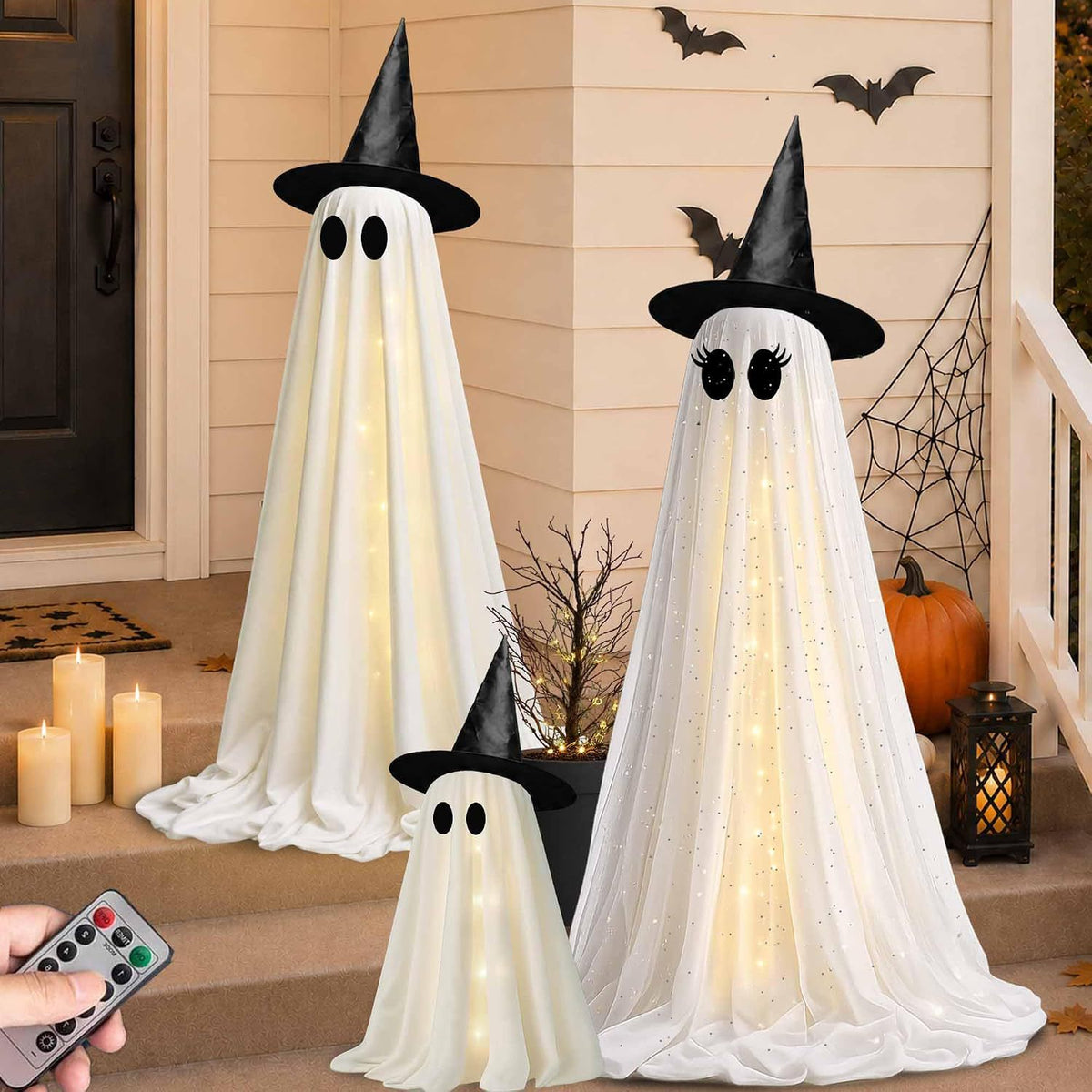 Remote Control LED Ghost Decorations with DIY Accessories