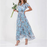 Chiffon Floral Ruffle Dress